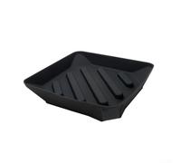 Silicone Draining Basket for Kitchen Washing Basin Square Footprint with Drain-Centric Base and Hang-Enabled Outline (black)