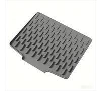 Silicone Draining Mat for Sink and Kitchen Counter Worktop Table 40x32.5cm Heat-Resistant Non-Slip Kitchen Counter Mats Bowl Dish Drying Drainer Board Mat Fast Drying Collapsible (Grey)