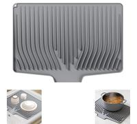 Silicone Draining Mat for Sink and Kitchen Counter Worktop Table Large 48x34cm Heat-Resistant Non-Slip Kitchen Counter Mats Bowl Dish Drying Drainer Board Mat Fast Drying Collapsible (Grey)
