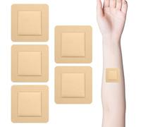 Silicone Dressings for Wounds 5pcs Waterproof Dressings for Wounds with Central Ultra Absorbent-Foam Convenient to Carry or Store(10x10cm)