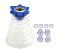 Silicone Drill Dust Cover for Electric Hammer and Drill Bits, Blue and White Dust Collector with 7 Gaskets, 105x89mm Dustproof Bowl for
