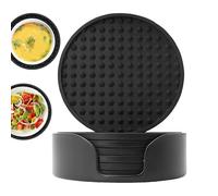 Silicone Drink Coasters,Anti Slip Coasters | Heat-Resistant Round Mat with Holder for Coffee Furniture Decor Bar Kitchen Counter Dining Table