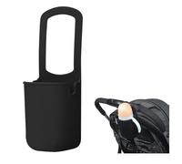 Silicone Drink Holder for Stroller, Buggy Cup Holder, Universal Cup Holder, Suitable for Baby Carriages, Wheelchair, Walker, Scooter, Bikes 1 Pack (Black)