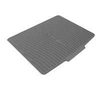 Silicone Drying Mat 24x19 XXL Non-Slip Dish Drying Tray with Drain Lip for Kitchen Counter Heat-Resistant Dish Drain Board for Granite, Quartz Countertops (Grey)
