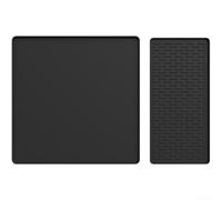 Silicone Drying Mat for Coffee Station with Raised Ridges - Non-Slip Countertop Protector for Air Fryers & Mugs - Easy Clean Black 40x40cm(D)