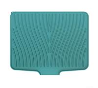 Silicone Drying Pad with Innovative Tilt Design, Maximizing Space for Kitchen Items, Easy Water Drainage (green)
