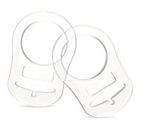 Silicone Dummy Clip Adapters - 2 Pack Button-Style Pacifier Adapter Rings, Universal Silicone Button Rings for Baby Pacifier Clips