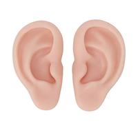 Silicone Ear Model, Left and Right Soft Flexible Model Fake Ear Piercing Practice, Silicone Body Parts, Realistic Silicone Ear Mold for Jewelry Display Acupuncture Mannequin(Medium Fleshcolor)