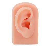Silicone Ear Model Soft Flexible Right Ear Reusable Human Ear Model for Ear Piercing Training and Earrings Display (Light Skin)