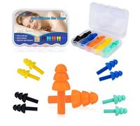 Silicone Ear Plugs for Sleeping, 5 Pairs Noise Canceling Soft Reusable Earplugs Waterproof Noise Reduction Earplugs for Concert, Swimming, Study, Loud Noise, Snoring (5 Colors)