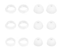 Silicone Ear Tips for Galaxy Buds Headphone Earhooks Kit Replacement Compatible with Samsung Galaxy Buds SM-R170 Headphone，White Earbud Tips & Earhooks S M L（6 Pairs）