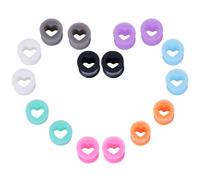 Silicone Ear Tunnels, 8 Pairs Silicone Flesh Tunnels Ear Stretchers, Heart Ear Gauges Ear Expander Ear Stretching Kit Piercing Jewelry 4/6/8/10/12/14mm (10mm)