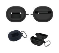 Silicone Earbud Case Compatible with TOZO NC20 Pro/NC20 Wireless Earbuds, Shockproof Waterproof Dustproof Protective Cover with Carabiner (Black)