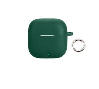 Silicone Earbud Protective Case for OPPO Enco R5, Soft Shockproof Dustproof Earbud Cover with Portable Hook (dark green)