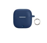Silicone Earbud Protective Case for OPPO Enco R5, Soft Shockproof Dustproof Earbud Cover with Portable Hook (navy blue)