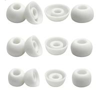 Silicone Earbuds Tips Replacement Oval Universal Replacement Ear Tips for True Wireless Earbuds, 6 Pairs LMS White