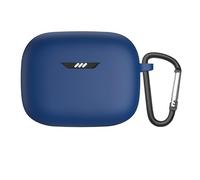 Silicone Earphone Case for Jbl Tune Buds Headphone Pouch Storage Sleeve Protector Carrying Case Dustproof Washable Charging-Box Sleeve Earphones Skin Cover with Keychain Hook (Blue)