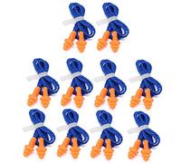 Silicone Earplugs, 10 Pairs Waterproof Corded Ear Plugs Spiral Earplug Rubber String Noise Cancelling Ear Plugs for Sleep Noise Cancelling, Swimming and Hearing Protection