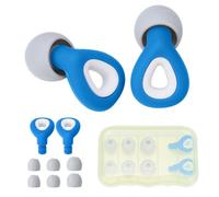 Silicone Earplugs for Sleeping Noise Reducing,Snoring,Swimming,Soft Reusable 3 Pairs Earbuds-S/M/L,Sound Blocking Level of 25-35 Db (Blue)