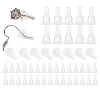 Silicone Earring Backs, 20-Pack, Long Rubber Stoppers and Protector Caps (40 Pieces)