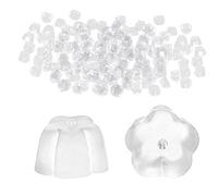 Silicone Earring Backs, 200 Pcs Flower Shape Soft Earring Stoppers, Clear Earring Backing Replacement for Stud Post Fishhook Earrings