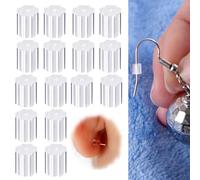 Silicone Earring Backs, Clear Replacement Soft Post Fishhook Stoppers - Hypoallergenic Jewelry Accessories for Stud and Hoops for Sensitive Ears (200 Pcs)