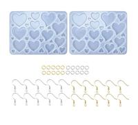 Silicone Earrings Epoxy Resin Heart Shape Casting for Jewellery Necklace Keyring Making Heart Shape Resin Silicone Jewellery Making