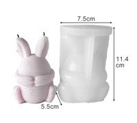 Silicone Easter Bunny Candle for DIY Easter Decorations, Soap Making, Plaster Crafts and Chocolate Molds - Reusable, Flexible, Easy Demold(A)