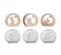 Silicone Easter Bunny Molds - 3 Pieces Easy Release Craft Tools - Enhanced Creative Jar For Easter Bunny Resin Candle Holder | For Ci Plaster Art Projects