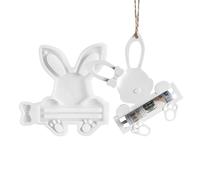 Silicone Easter Bunny Mould - Decorative Hanging Crafts Made of Cement, Plaster, Resin, Hollow Mould for Purse Pendant Casting Moulds - For Friends, Students, Men, Women, Easter, Birthday Party, Zuha