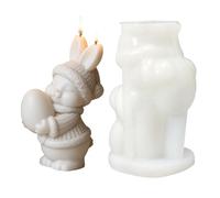 Silicone Easter Bunny Moulds, 3D, Reusable 2.76 Inch Rabbit Figure Mould Made of Resin for Soap Making and DIY Art, Easy to Release Desktop Decoration, Crafts for Christmas