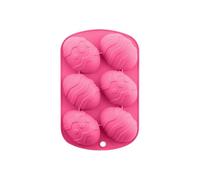 Silicone Easter Egg Mould, 6-Cavity Non-Stick Epoxy Resin Mould, 22 x 13 x 2.5 cm 3D Tray for Chocolate Baking, Candy Making, DI Soap Crafting