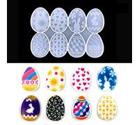 Silicone Easter Eggs Keychain Pendant Resin Epoxy Mold, Crystal Rabbit Jewelry Casting Mould Bunny Egg Making Molds DIY Clay Craft Tool Handmade Gift