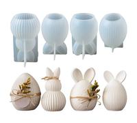 Silicone Easter Molds, Easy Release Soap Resin Craft Moulds, 10 Piece Bunny Egg Casting Set for DIY Soap Making, Flexible Silicone with Smooth Details, Craft Tool for Holiday Party, Home Decor Use