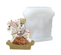 Silicone eform | Reusable Art Project Mould - Bear Couple on Riding Silicone Mould | For Concrete, Plaster, Clay, Dessert, Soap, Candle, Chocolate and as a Gift for Boyfriend and Girlfriend