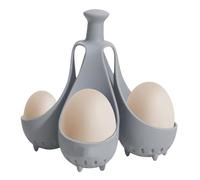 Silicone Egg Boiler With 4/6 Grids - Heat Resistant Cooker Cups and Steamer Tray for Poached and Boiled Eggs