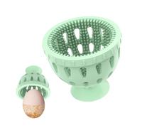 Silicone Egg Cleaning Brush for Chicken/Duck Eggs, Reusable Egg Washer Rotary Egg Cleaner Brush for Fresh Eggs, Handy Kitchen Gadgets (Green)