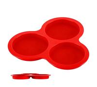 Silicone Egg Cups - 3,54 Inches Silicone Air Fryer Cups | 3-Cavity Cupcake Baking Tray for Small Cakes Puddings Hamburgers Breakfast Sandwich Patty Eggs, Muffins, Pies & Desserts