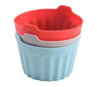 Silicone Egg Cups Non-Stick Release Silicone Egg Cups Non-Stick | Easy lift design, smooth for surface, fits standard air fryers, 6.5cm size, grey colour option(3pcs red)