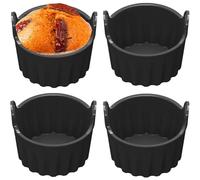 Silicone Egg Poacher for Air Fryer - Set of 4, Non-Stick Ramekins, Heat-Resistant Silicone Moulds, Microwave & Dishwasher Safe, Perfect Egg Cooker Cups for Healthy Breakfasts, Air Fryer Accessories