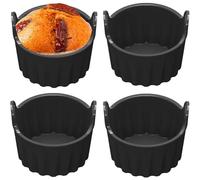 Silicone Egg Poacher Set of 4 - Poaching Cups for Perfect Poached Eggs - Air Fryer, Microwave, and Dishwasher Safe - Cooker Cups for Healthy Breakfasts