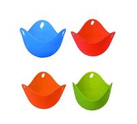 Silicone Egg Poachers High Quality Egg Poacher Cups Easy Clean Poaching Pods Perfect Poached Eggs in Minutes Color Random (Random-4pc)