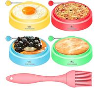 Silicone Egg Rings, Premium Nonstick Multicoloured Cooking Ring Moulds for Eggs, Pancakes, Mcmuffin Breakfast Sandwiches, English Muffins, Crumpets, and More (4-Pack)