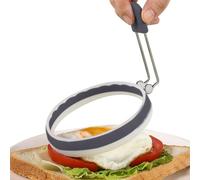 Silicone eggRings for Frying Eggs - 4 Inch Round Pancake Moulds, Food Grade Non Stick Kitchen Cooking Gadget for Breakfast Sandwiches | Easy Omelette Maker for Frying Pan, eggMcmuffin, Burger Patty