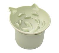 Silicone Elevated Adjustable Angle Slow Feeder Bowl for Pets - Cat Dog Bowl with 2-in-1 Design, Anti-Slip Base, Multi-Angle Adjustment for Neck Spine Health, Easy-Clean Folding Design (Light Green)