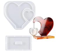 Silicone Epoxy Casting Moulds - Heart Shape Rectangle Mould Set for Epoxy Resin Casting | Heart-Shaped Picture Frame for, for Decor, Souvenir