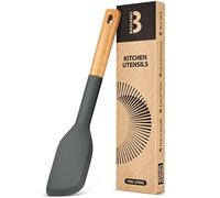 Silicone Everyday Spatula, Great For Stirring, Mixing And Scraping, Sturdy Bpa-Free Matte Silicone, Wooden Handle Rubber Scraper For Nonstick Cookwares (GREY)