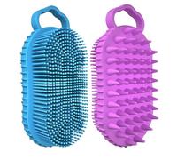 Silicone Exfoliating Body Scrubber 2PCS Silicone Body Scrubber, 2 in 1 Double Side Scalp Massager Brush, Easy to Clean Rubber Hair with Non Slip Grip