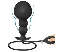 Silicone Expand Inflatable Anal Plug Expansion Stimulation Anal Pump Plug Butt Plug Anal Expert Anal Sex Toy BDSM Sex Toy Men Women Couples (Black Classic Style)