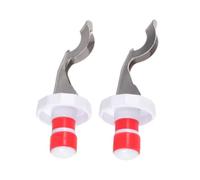Silicone Expanding Wine Bottle Stopper Silver 2pcs Reusable | Air-tight Seal, Compact Storage, Stainless Steel and PP Build, for Home Bar and Kitchen Use